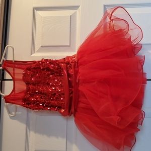 Weissman tap costume with wrist bands and hair piece, small child